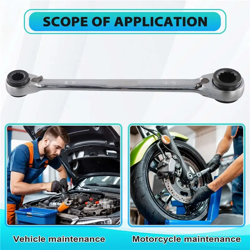 

PERFECT MODERN Ratchet Wrench Double End Ratchet Wrench Four-Purpose Ratchet Wrench Auto Repair Multi-Purpose Wrench