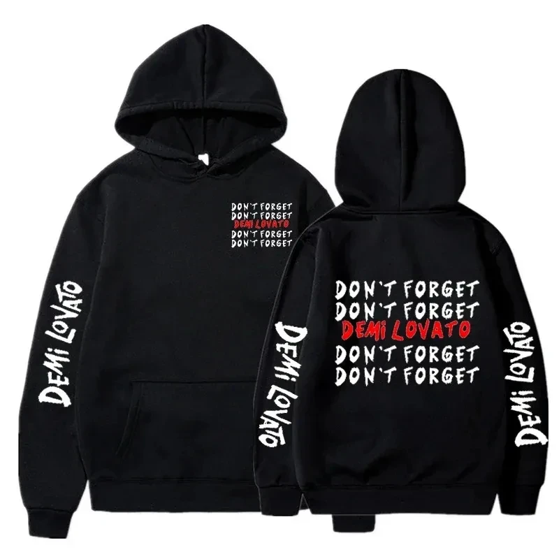 Demi Lovato Creative Hoodies Men Fashion Letter Printed Sweatshirts Women Casual Harajuku Streetwear Hooded Pullover Oversized