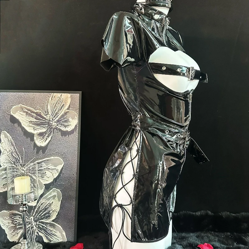 Sexy bodysuits bondage cosplay apertado adulto enfermeira traje vestido sexy role play uniforme halloween cosplay outfit camisola