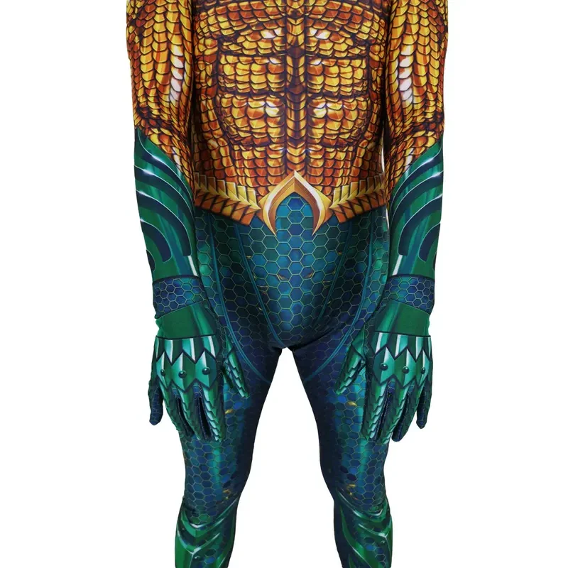 Een nestje beren Halloween Aquaman Cosplay Kostuum Superheld Arthur Curry Orin Zentai Bodysuit Pak Jumpsuits Volwassen 2025 Nieuwe