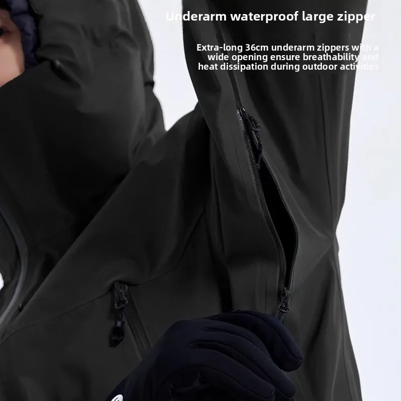 Men Women Waterproof Breathable Hiking Coat, All-Weather Outdoor Jacket with High Moisture Permeability