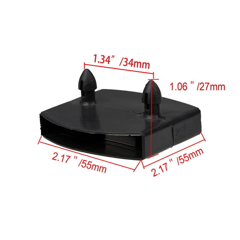 Supports en plastique pour lattes de lit, capuchons de fixation, extrémités centrales, 2 broches de remplacement sur les côtés, 55mm, noir