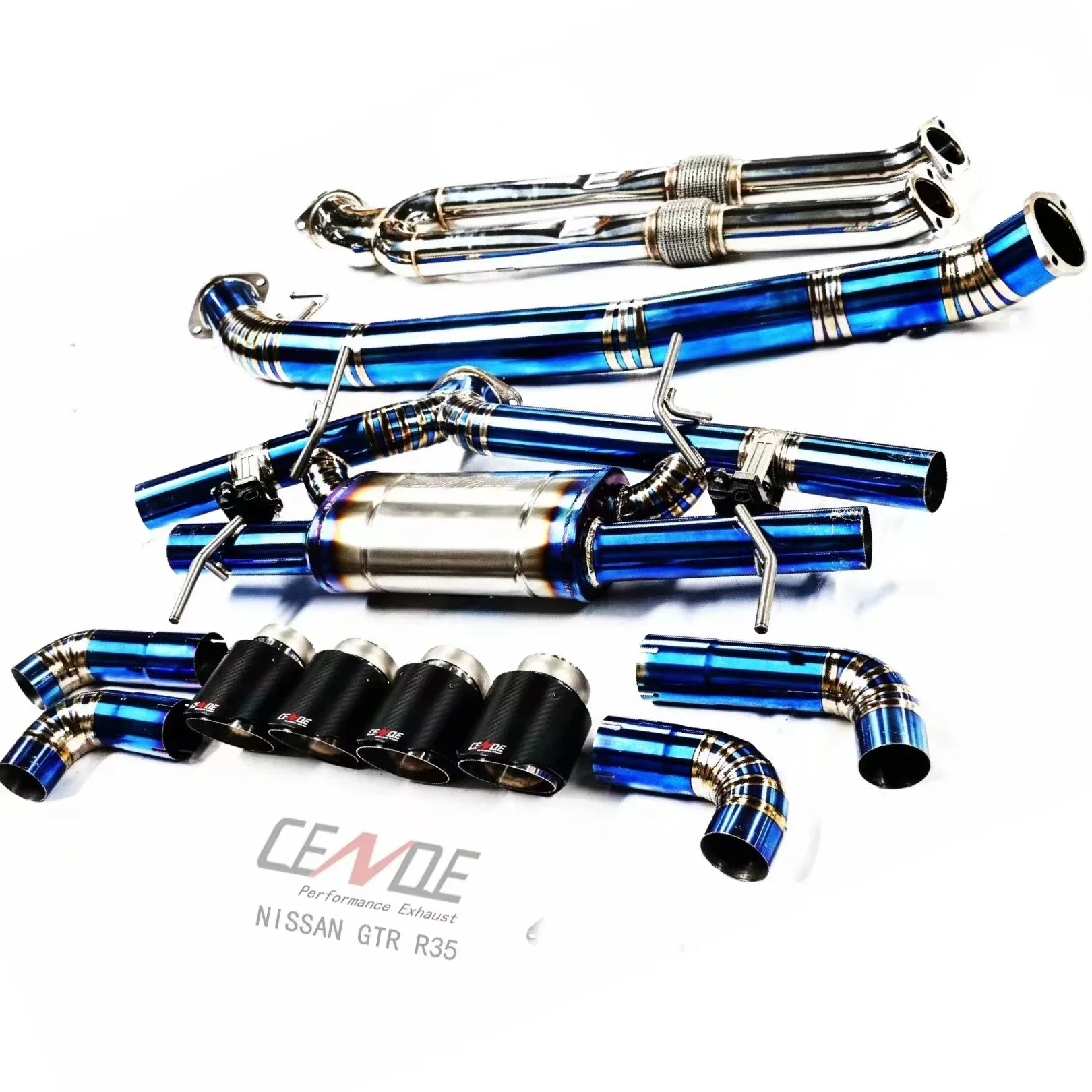 Valved titanium muffler for NISSAN GTR R35 New Arrival Full Set Car exhaust Exhaust pipe upgrade