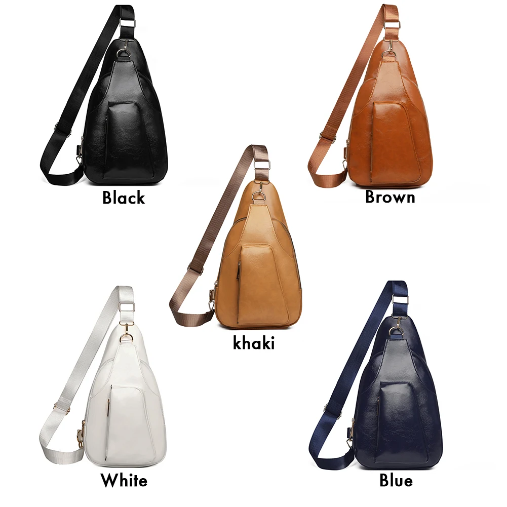 

Women Stylish Waist Bag PU Leather All-Match Chest Pouch Solid Color Versatile Phone Bag Travel Shopping Work Date Bag