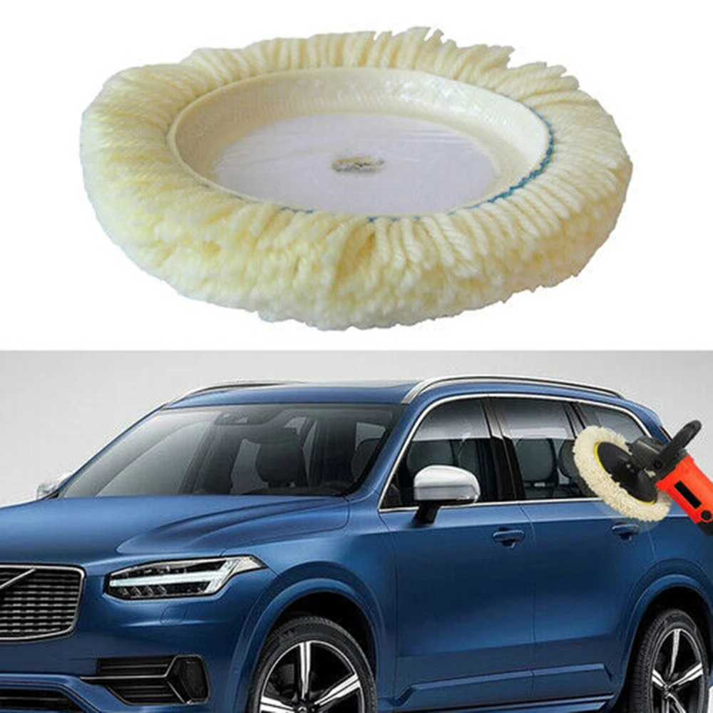 2pcs Polishing Pads 3/4/5/6/7 Inch Natural Wool Buffing Pad Kit Polishing Disk for Compound Cutting Car Body Repair Buffing Pads