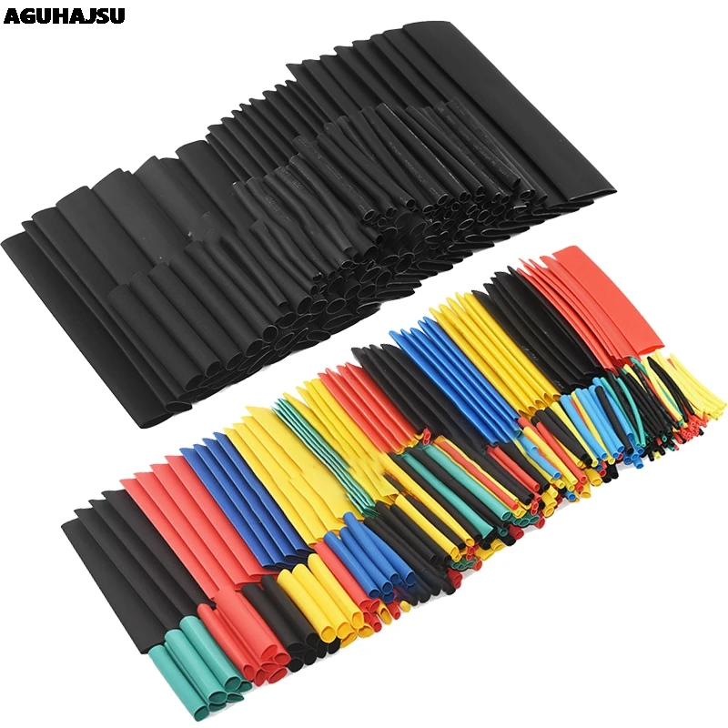 127 pz/328 pz kit tubo cavo elettrico per auto tubo termoretraibile guaina avvolgente assortiti 8 dimensioni colore misto