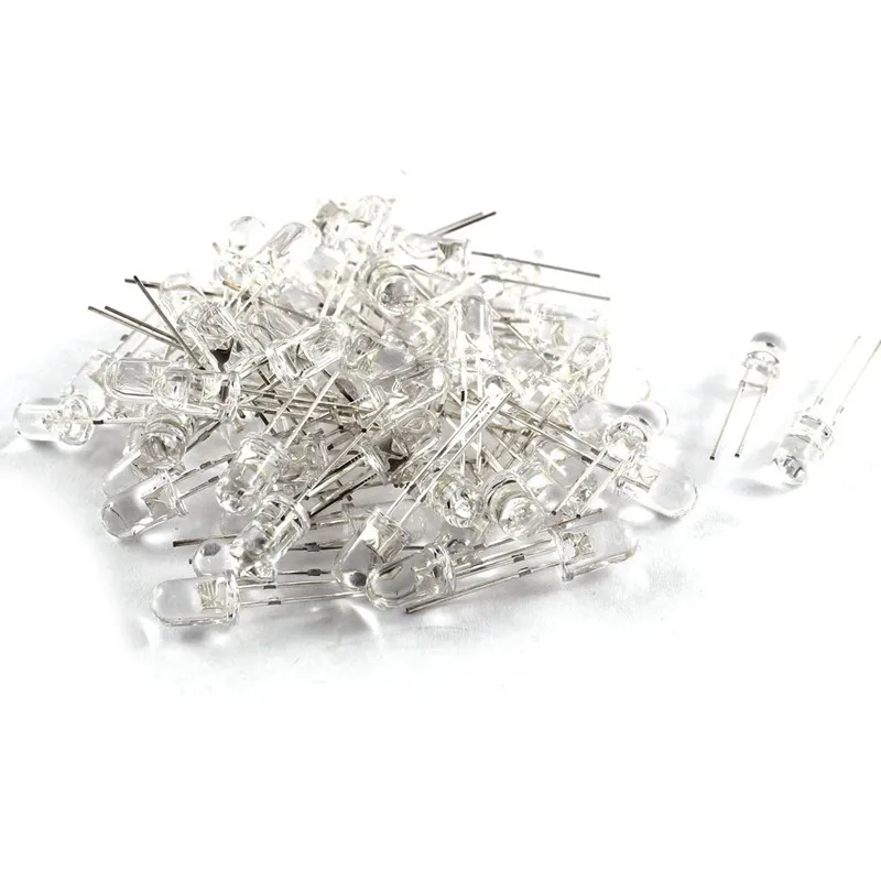 LED Bright Light Lamp Emitting Diode, 70 Piece, DC 3V-6V, 5 Mm, White