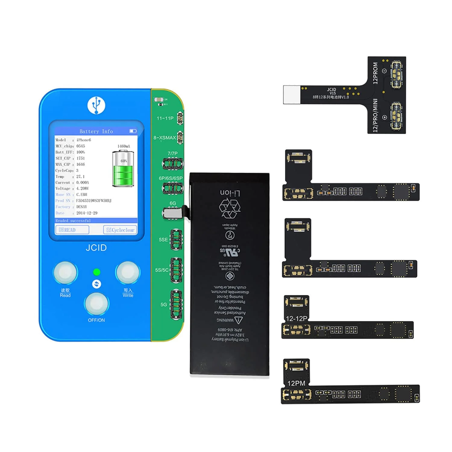 JCID V1SE Phone Reading Programmer JC Non-removal Face ID Repair FPC Flex Cable for Original Color Dot Matrix Battery Repair