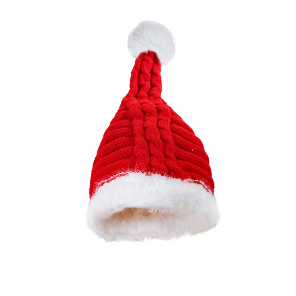 

Pet Show Red Pet Christmas Hat Knitted Warm Dog Decorative Cap Cute Pet Headwear Cosplay Party