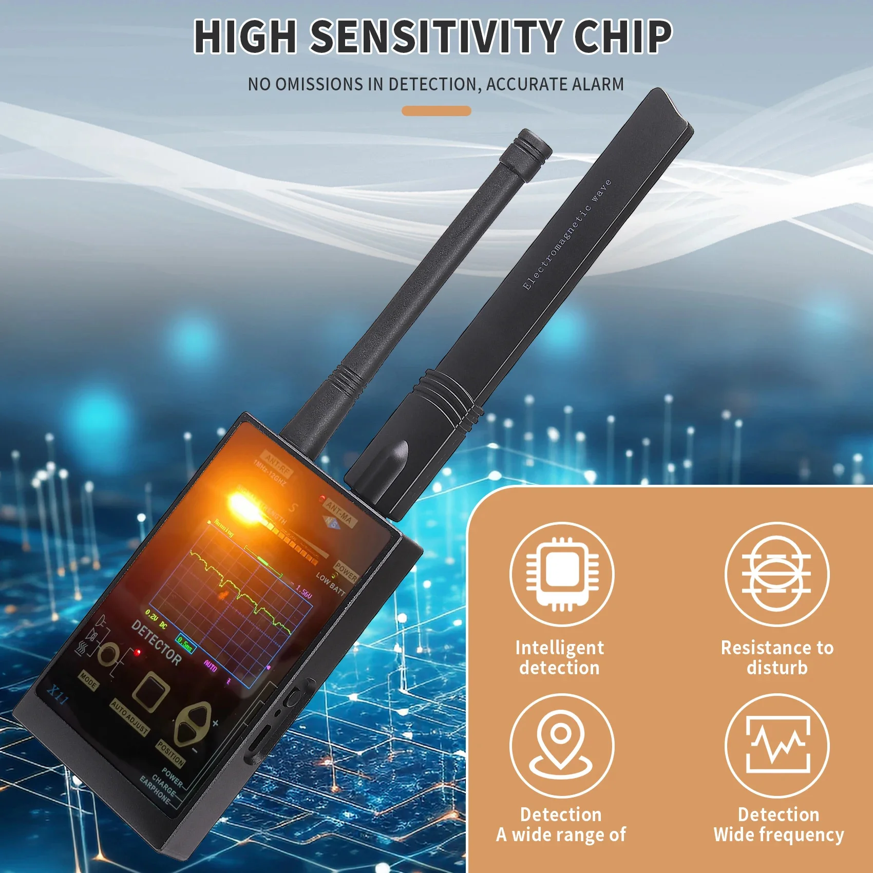 NEW Bug Detector RF Signal Detector Anti Tracking Strong Magnetic Detector For Wireless Audio Bug GPS Camera Detector Finder