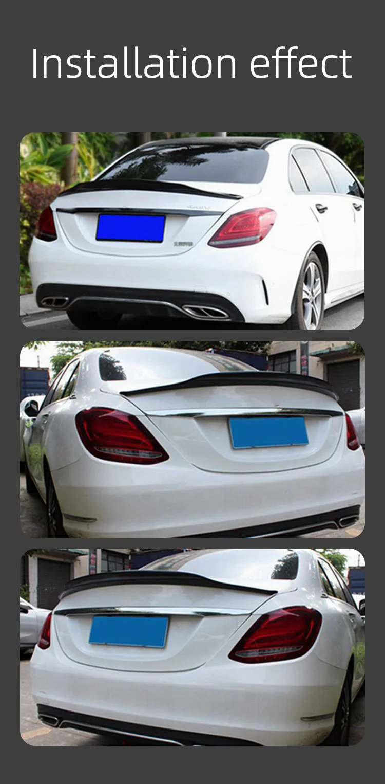 Carbon Fiber Fibre Rear Spoiler Wing for Mercedes Benz C Class W205 2/4 Door