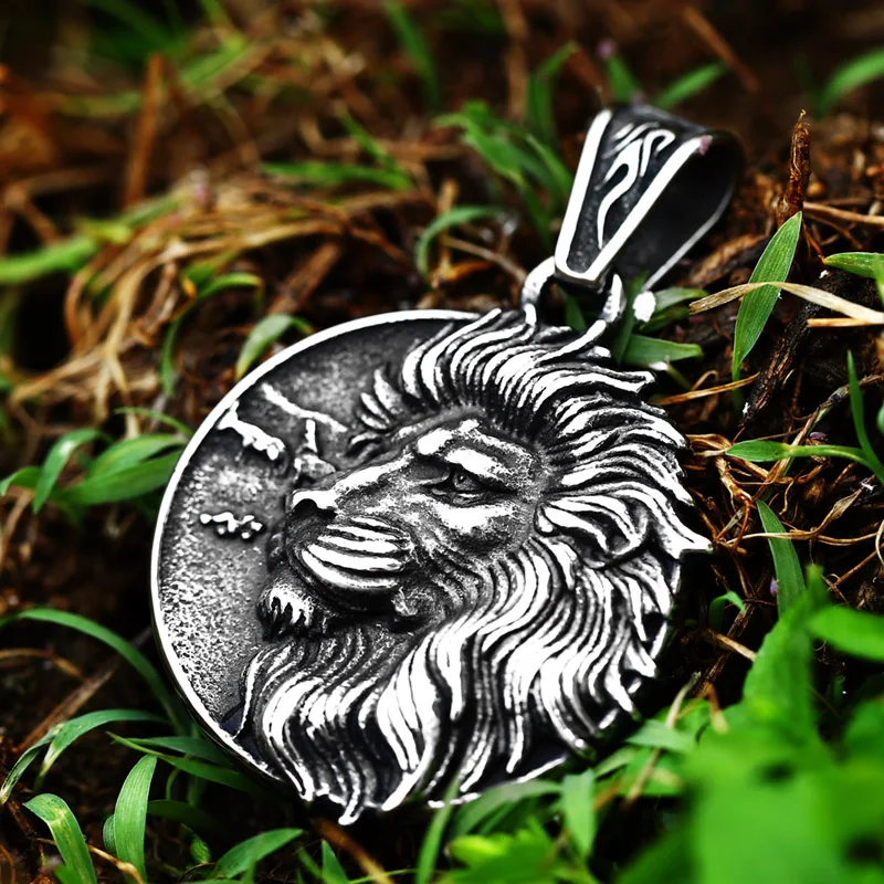 Beier 2022 Jungle Series New Round 3D Elk Eagle Head Pendant Wolf Lion Pendant Stainless Steel Hip-hop Punk Bird Animal Jewelry