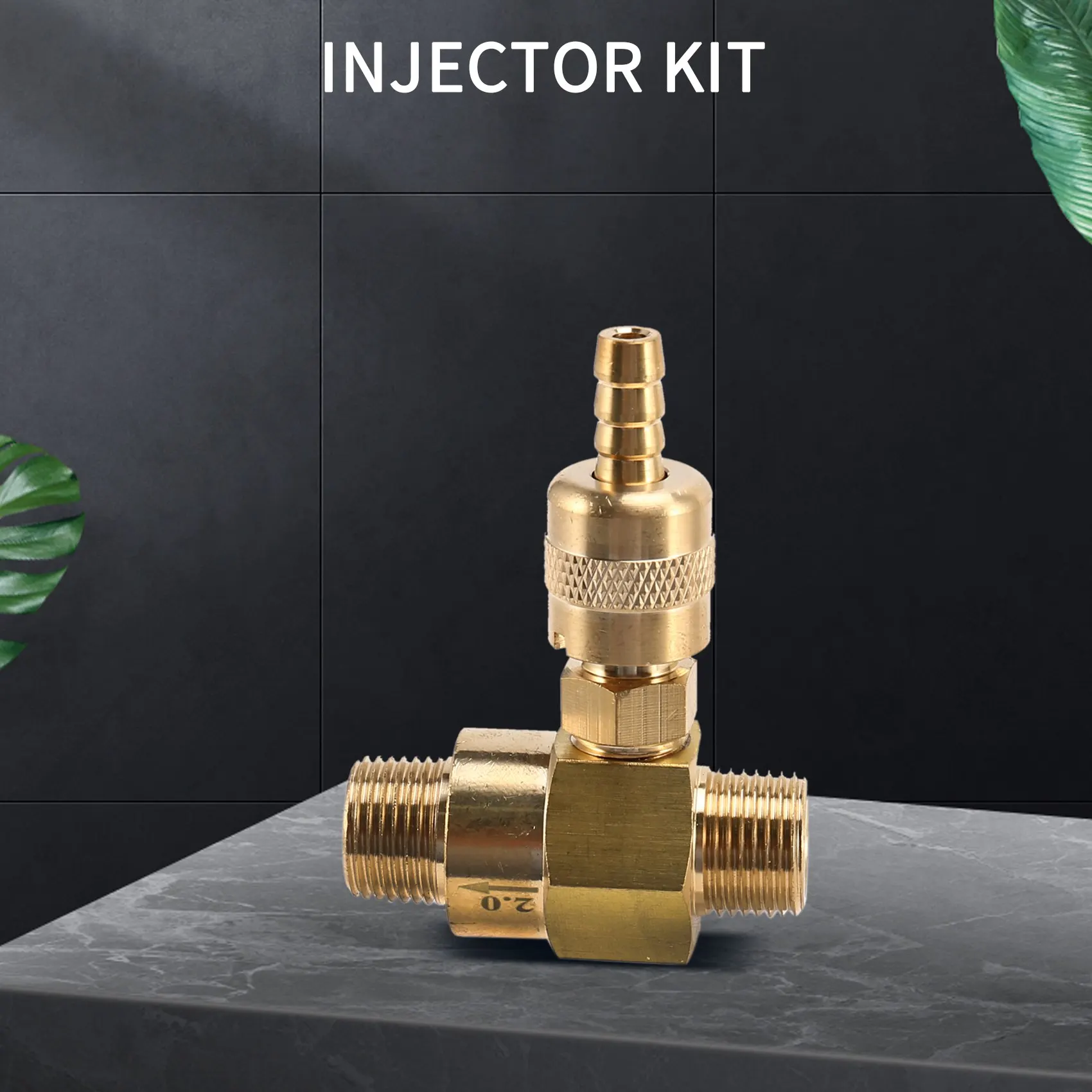 Downstream Injector for Pressure Washer, Power Washer Injector Kit, Soap Injector, 3/8 Inch Quick Connect, 4000 PSI