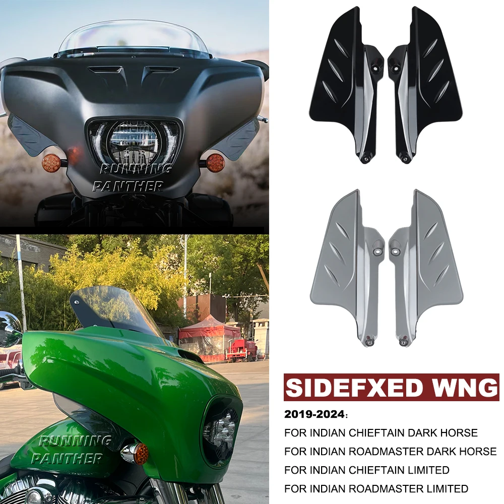 

Fit For Indian Chieftain Dark Horse/ Chieftain Limited 2019-2024 2023 Front Side Fairings Air Deflector Kits Fixed fixed wing