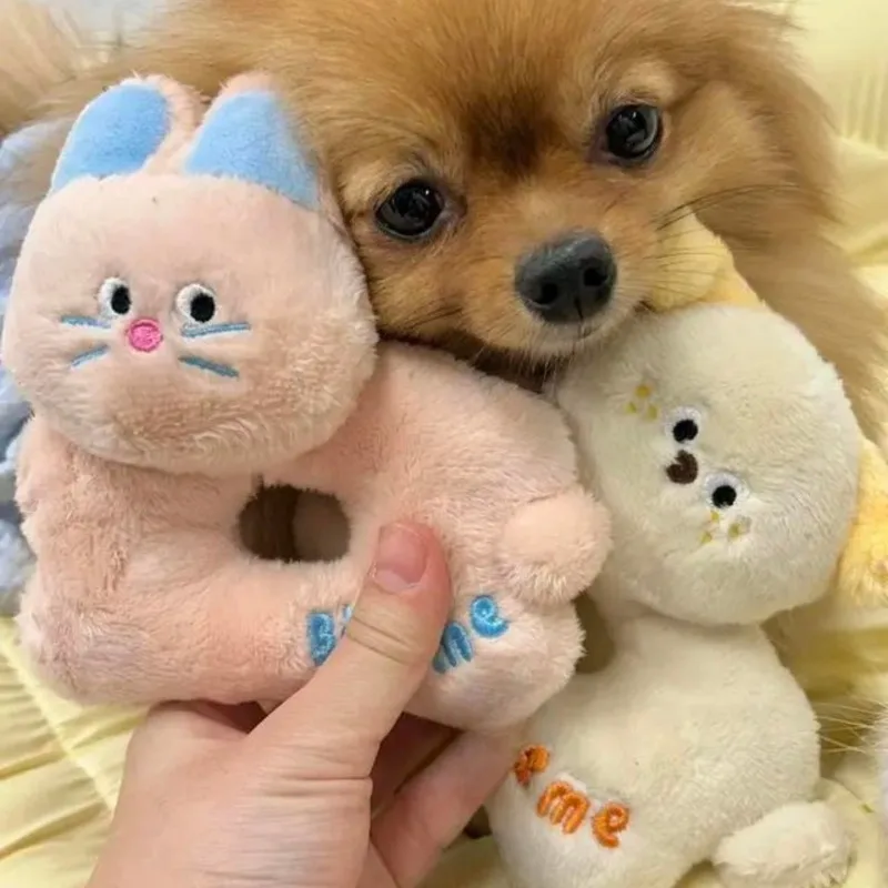 

Cute INS Rabbit Pet Dog Toys Sound Paper BB Funny Puppy Chew Squeaker Squeaky Plush Toy Crazy Stuffed Squeaking Toy small dog