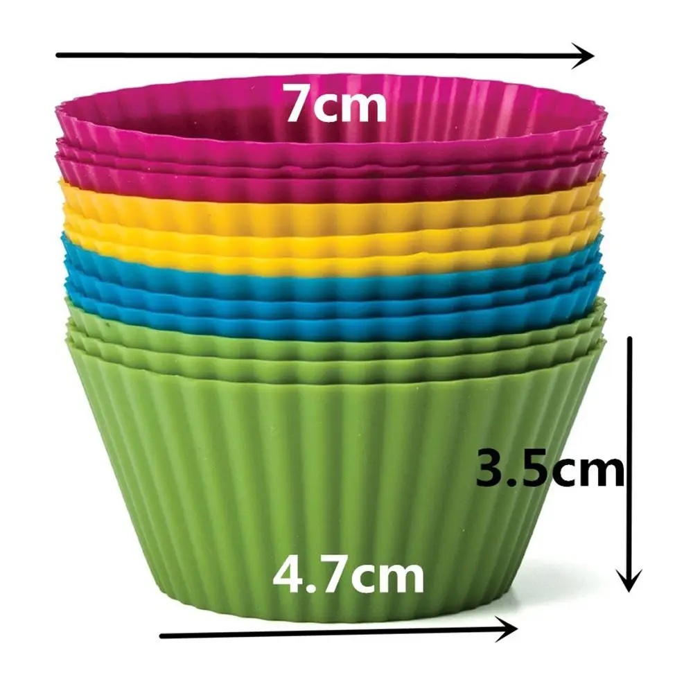 1-24 Teile/satz Silikon Kuchen Form Runde Geformt Muffin Cupcake Backformen Küche Kochen Backformen Maker DIY Kuchen Dekorieren werkzeuge