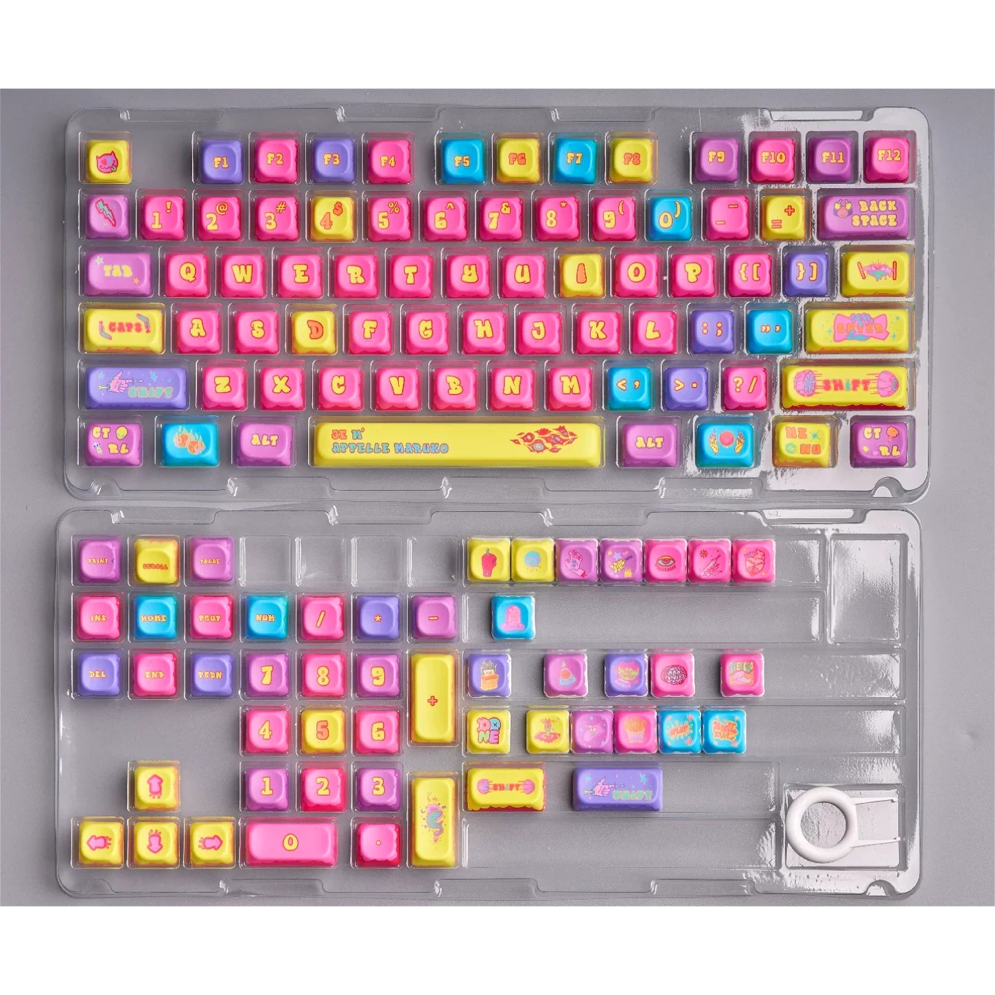 

JDA Quirky Graffiti Style Keychain Kit PBT 125 Keys Suitable for 60/64/84/98/108 Personalized Gaming Mechanical Keyboard