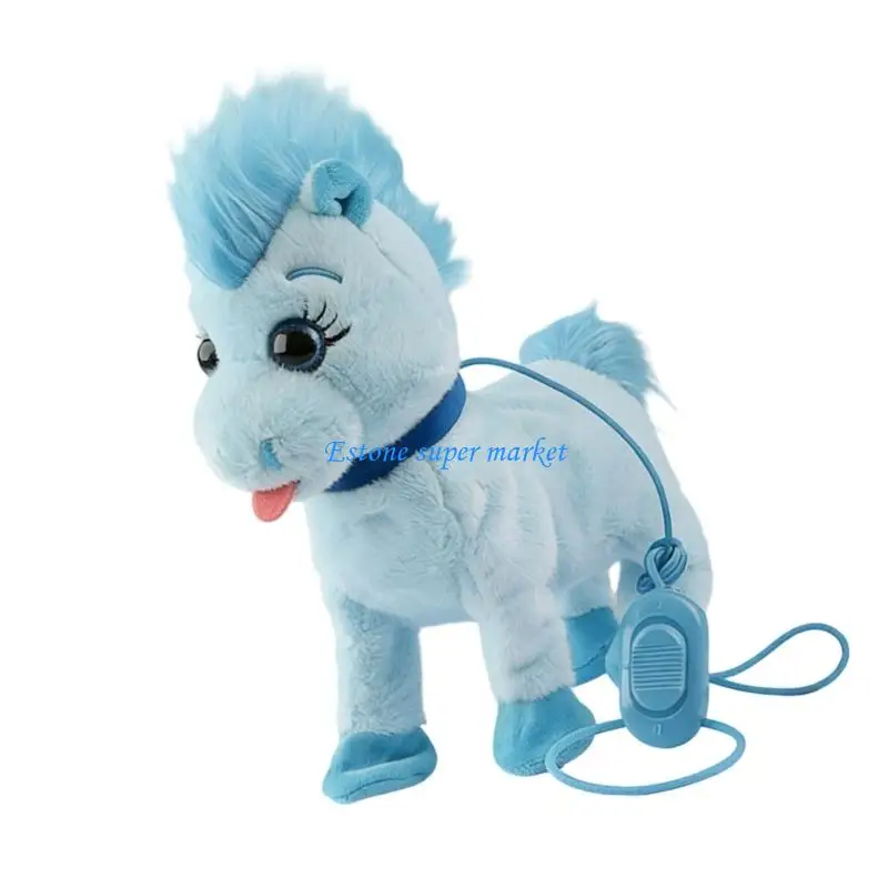

090B Simulation Walking Pet Electric Horse/Dog Plush Toy Children Electronic Gift