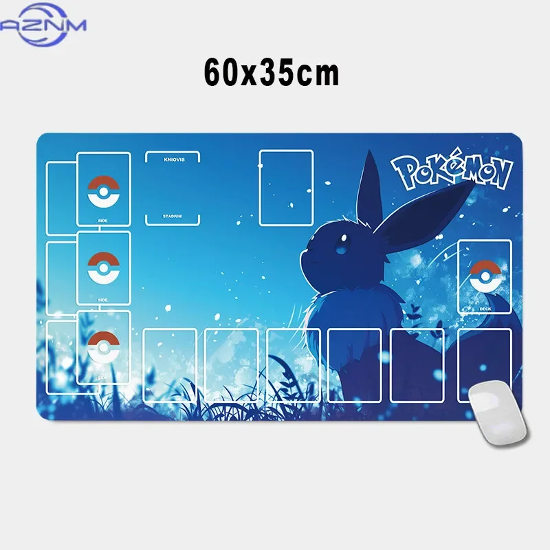 Pokemon Card Mat Charizard Pikachu with Thunderbolt Dedicated Game Single Player Battle Anime Characters Rubber Card Pad