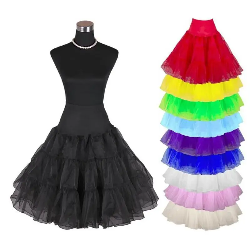 

Christmas Short Skirt Crinoline Organza Tutu Skirt Vintage Lolita Petticoat Fancy Ballet Dancewear Halloween Costume Ball Gown
