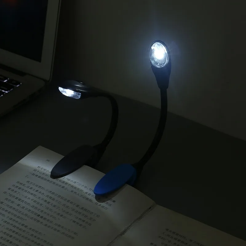 1pcs Mini Flexible Clip-On Bright Book Light Laptop White LED Book Reading Light Lamp Reading Clip Light Portable Led Mini Lamp