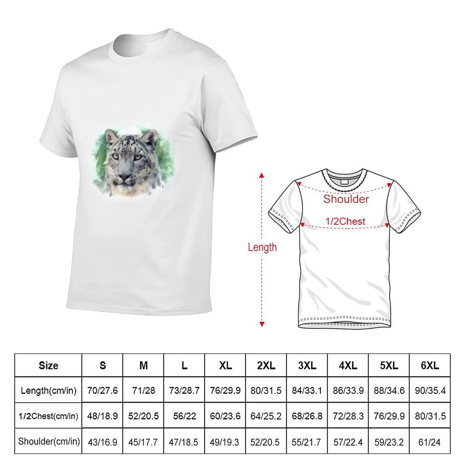 Snow Leopard T-Shirt anime clothes blue lock Men's t-shirts