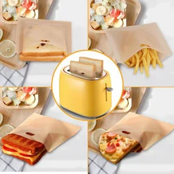 5pcs/set Toaster Bag Heating Non Stick Sandwich Pouch Reusable Heat-resistant Baking Accessories Toast Pouch Cookies Pocket