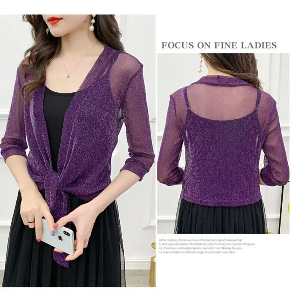 New Polyester Women's Cardigan One Size Tulle Air-Conditioning Shirt Sun Protection Clothing Womens