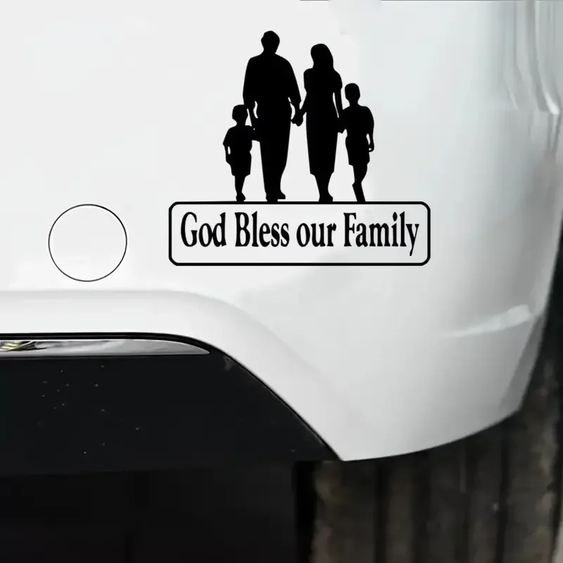 God Bless Our Family Car Sticker For Laptop Bottle Truck Phone Motorcycle Van SUV Vehicle Paint Window Wall Cup Fishing Boat Ska