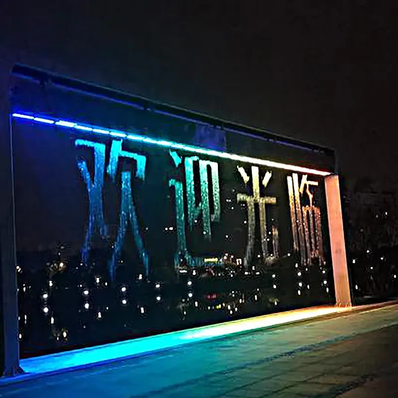 for Digital Water Curtain Fountain Outdoor Wall Waterfall Interactive Swing Garden Decor Modern Home Yard Landscape Feature