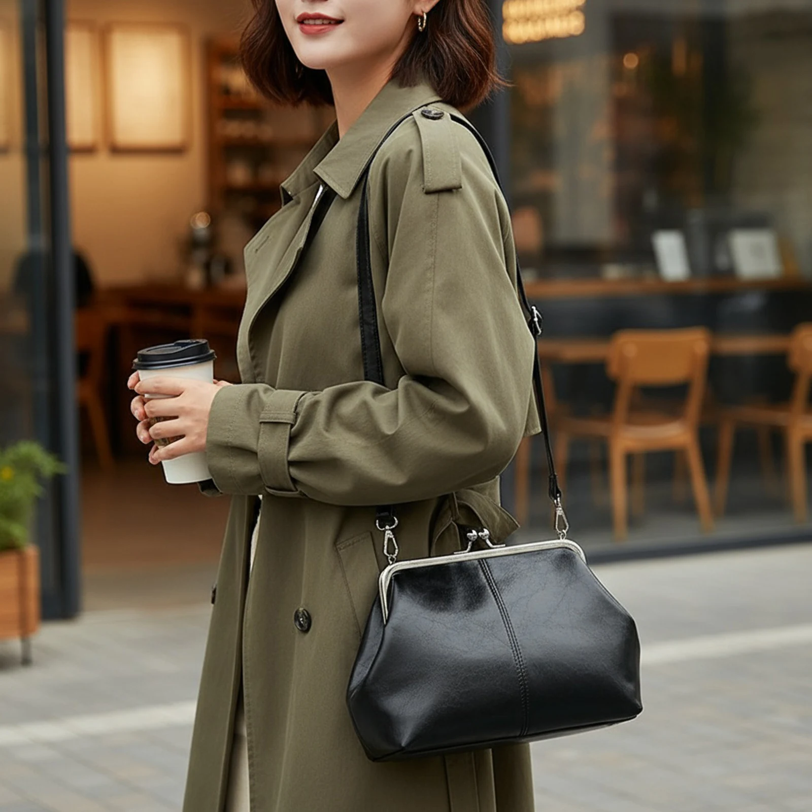 

Women PU Leather Large Capacity Shoulder Bag with Adjustable Strap One Shoulder Crossbody Bag for Travel Shopping Work Daily Use