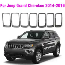 For Jeep Grand Cherokee 2014-2016 Auto Black Grille Cover Radiator Grill Ring Inserts Frame