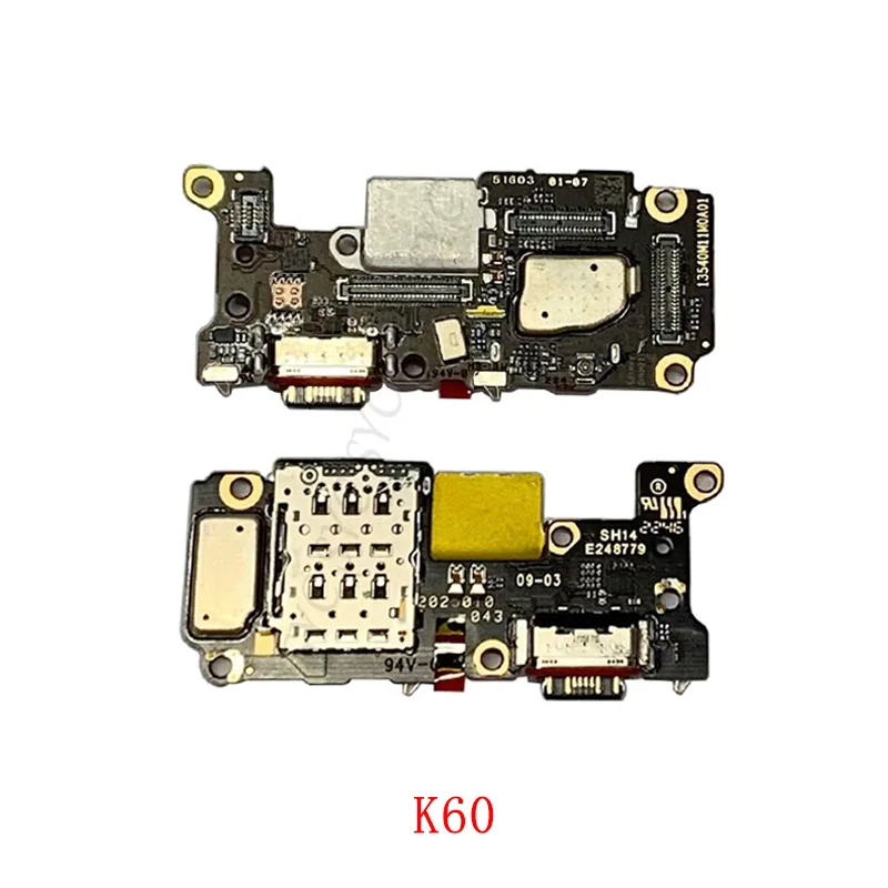 Conector de Carregamento USB Cabo Flex para Xiaomi Redmi K60 Pro, Sim Card Reader Board, Peças de Reparo