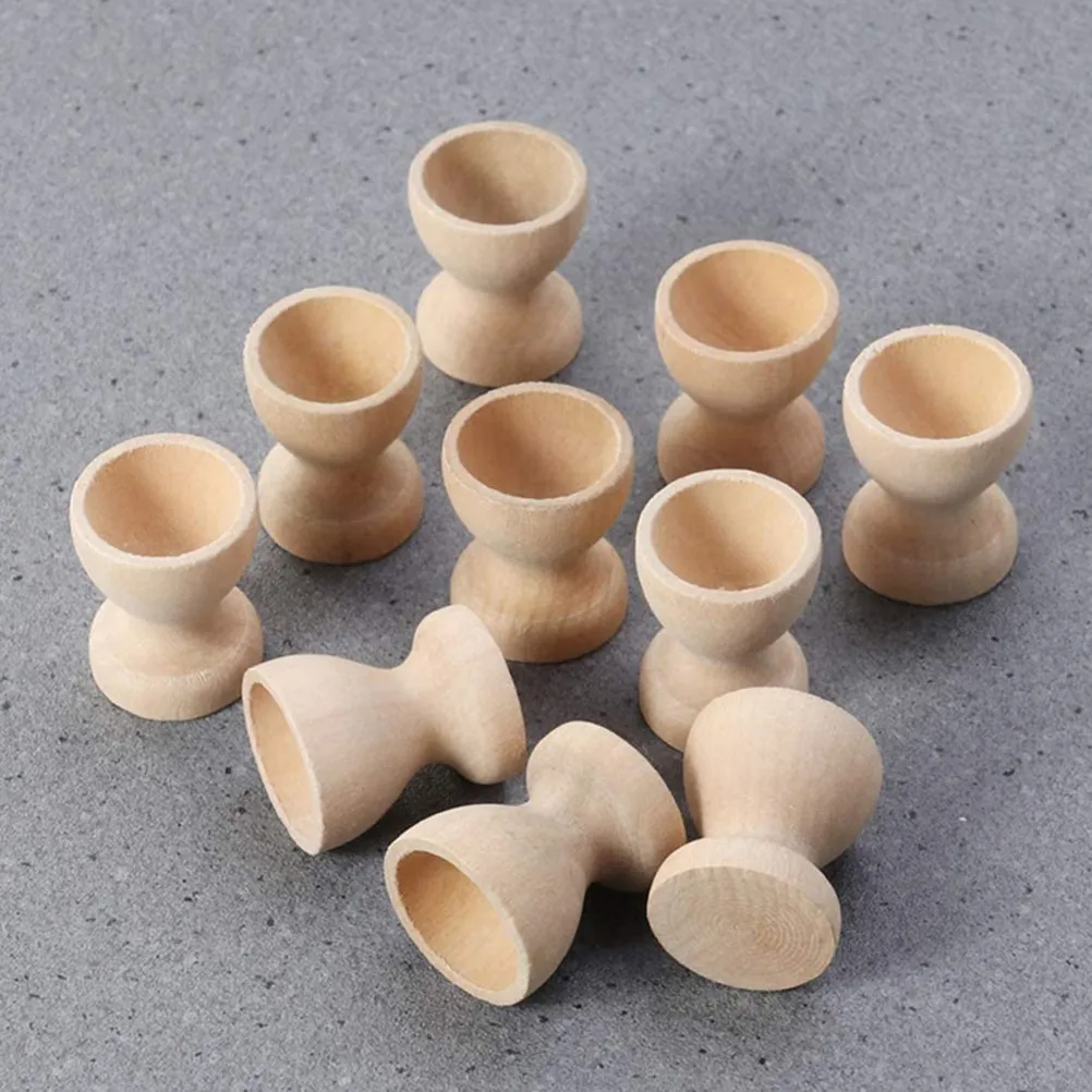 

10 шт. деревянных подставок для яиц, неокрашенные, для детского творчества, с гладкой поверхностью, для пасхального декора и демонстрации