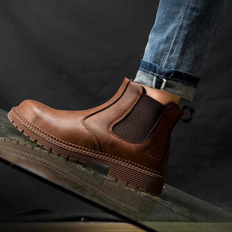 Fashion Safety Shoes Men's Work Indestructible Protective Shoes Puncture-Proof Security Footwear oil resistant Waterproof boots