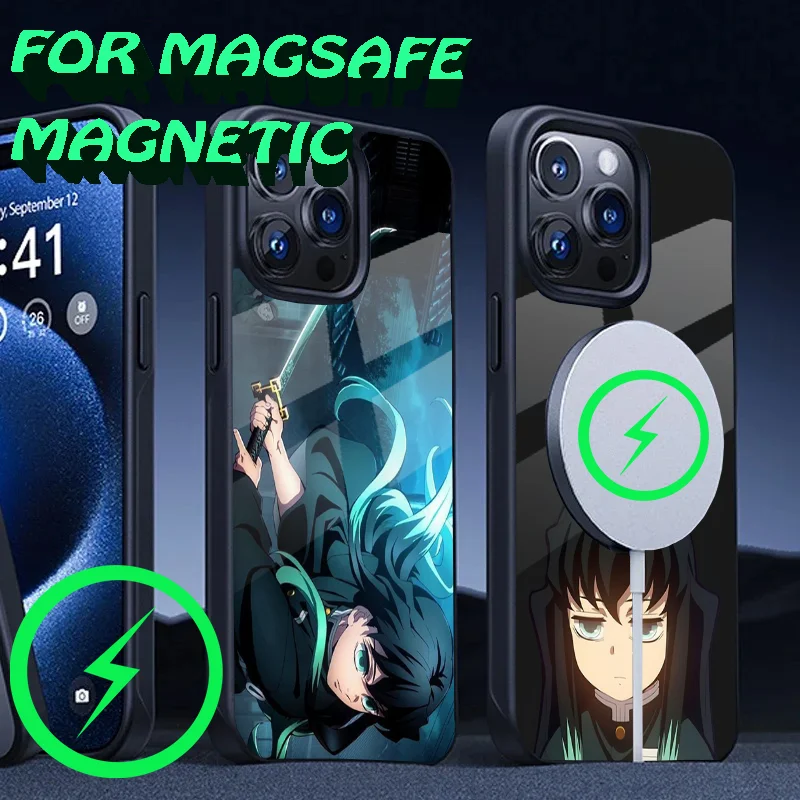 Anime Muichiro Tokito Phone Case For iPhone 16,15,14,13,12,11,Plus,Pro,Max Mini Magsafe Magnetic Wireless Charging