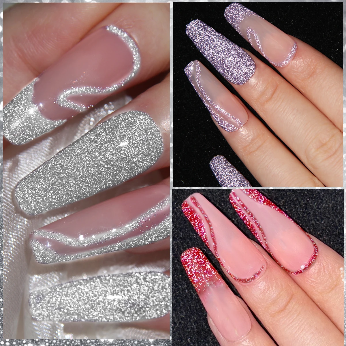 طلاء أظافر جل لامع عاكس 8 مل - بدون عطر، شكل سائل للعناية باليدين والقدمين #2