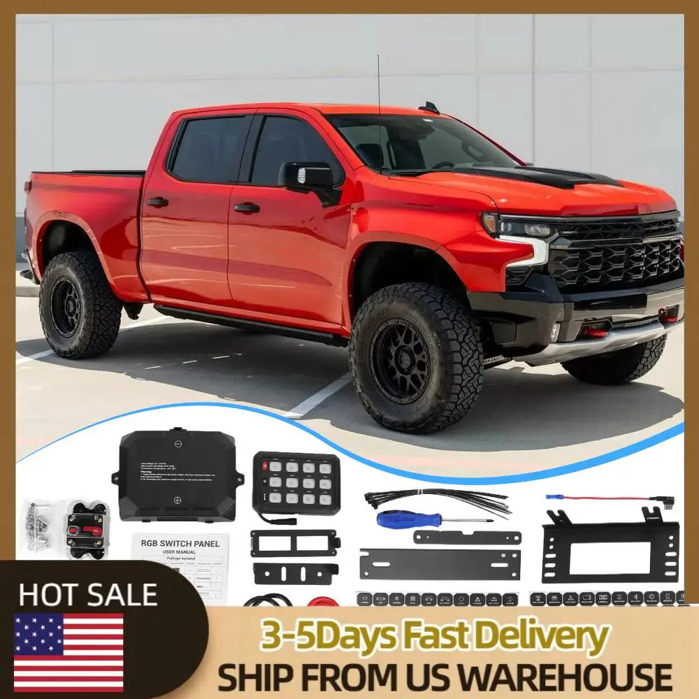 Electronic Relay System DIY Backlit Car Touch Switch Panel Universal Circuit Control Panel for Car Truck Offroad RV Van