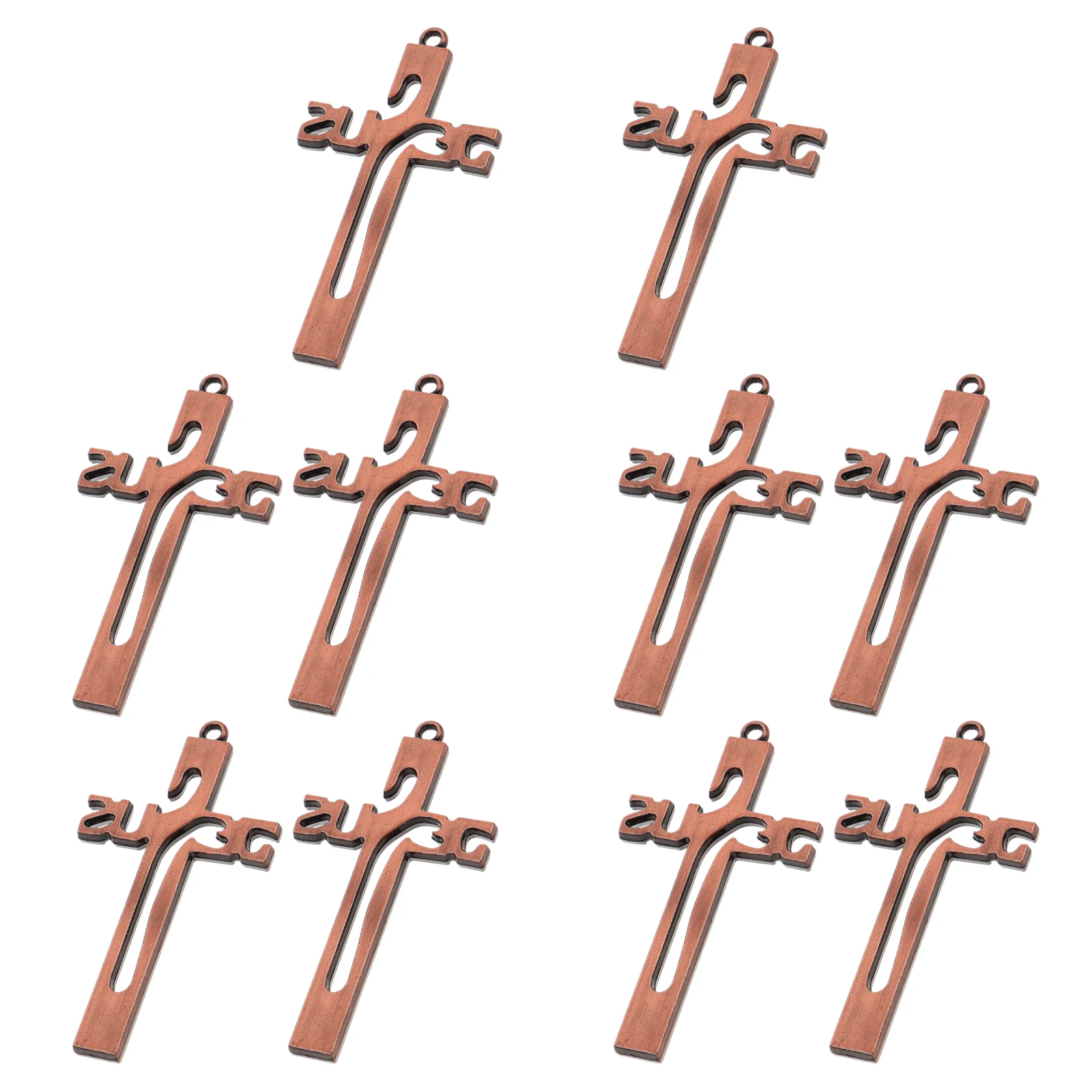

10pcs Cross Shaped Jewelry Charms Vintage Metal Pendant Hanging Decor For Necklace Earring Diy Keychain Accessory