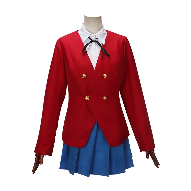أنيمي النمر التنين Toradora Aisaka Taiga تأثيري حلي شعر مستعار الأحمر JK زي مدرسي امرأة مثير Kawaii هالوين الحرم الجامعي حفلة البدلة