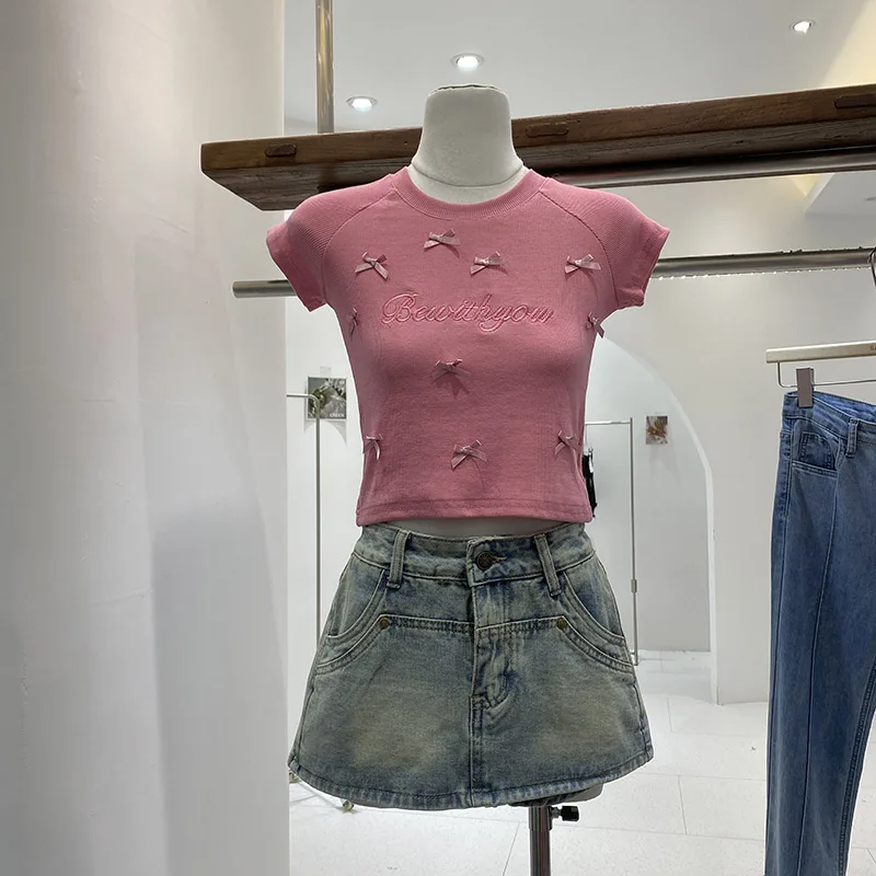 

Sweet Cool Short Jeans Skirt Women's Summer 2024 New Korean Version Wide Leg Shorts Hot Pants Female Fashion