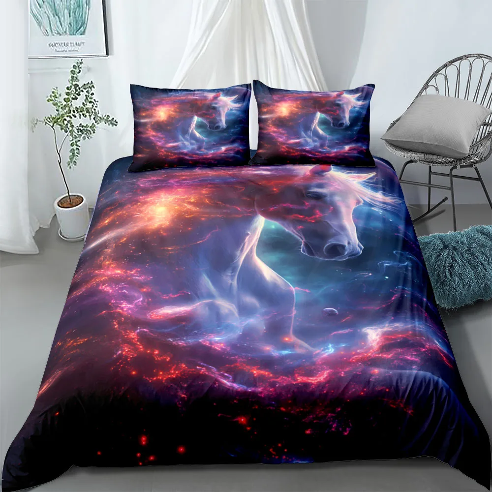 Etheral Horse Myth Duvet Cover Set UK Single Double Queen US Twin Full King Size pkm Bed Linen Set