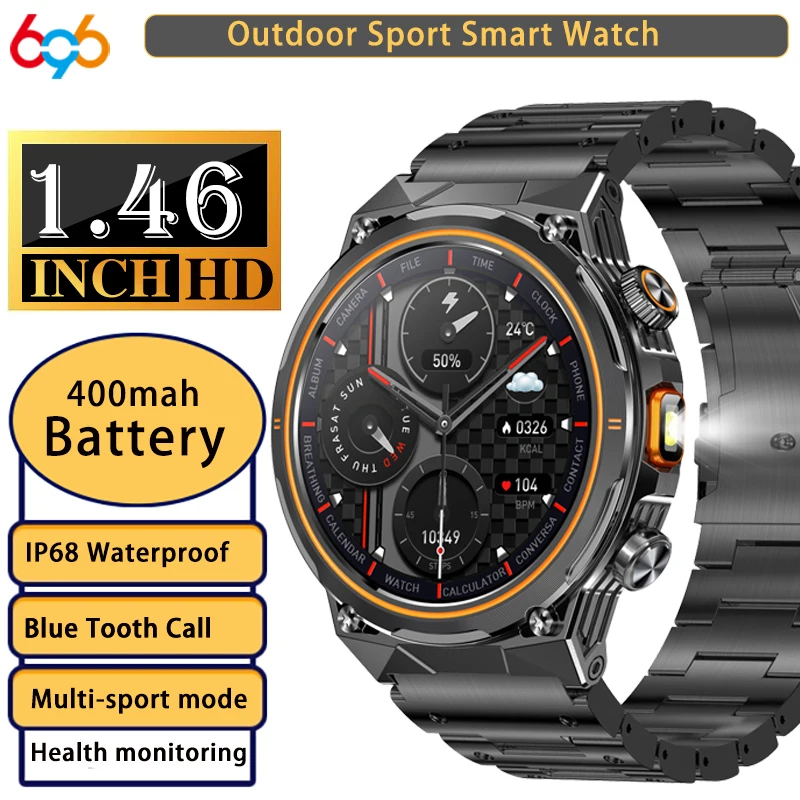 

Blue Tooth Smart Watch Wireless Call LED Flashlights Waterproof Heart Rate Health Sleep Monitoring Sports Fitness Smartwatch