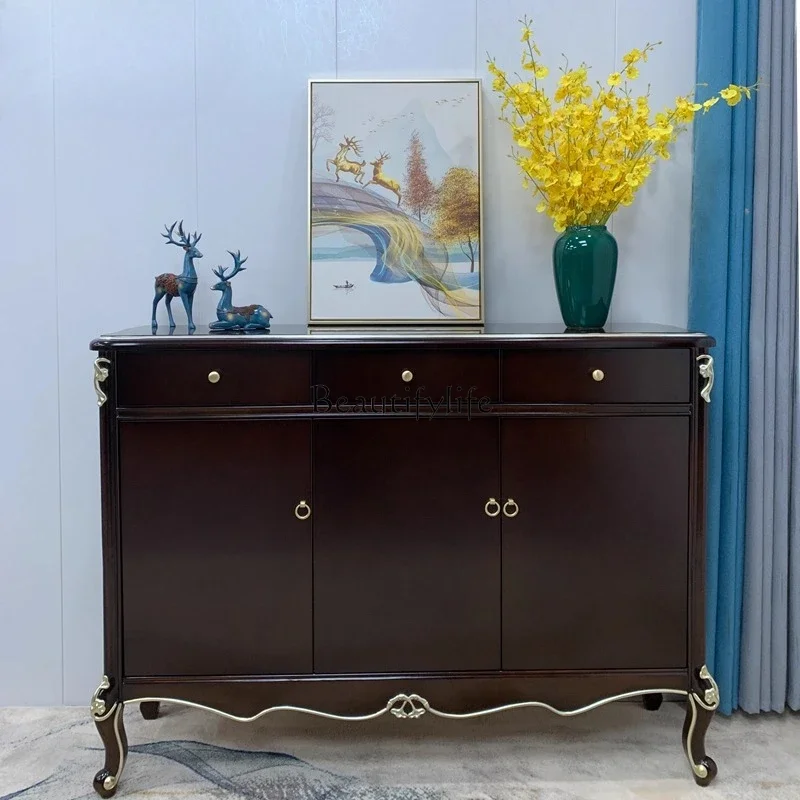 

yj9 European light luxury all-solid wood shoe cabinet American entrance cabinet large-capacity shoe rack