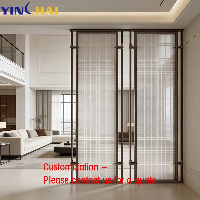 

custom.Factory Direct Selling Stainless Steel Metal Luxury Glass Room Divider Fixed Privacy Partition Indoor Privacy Protect