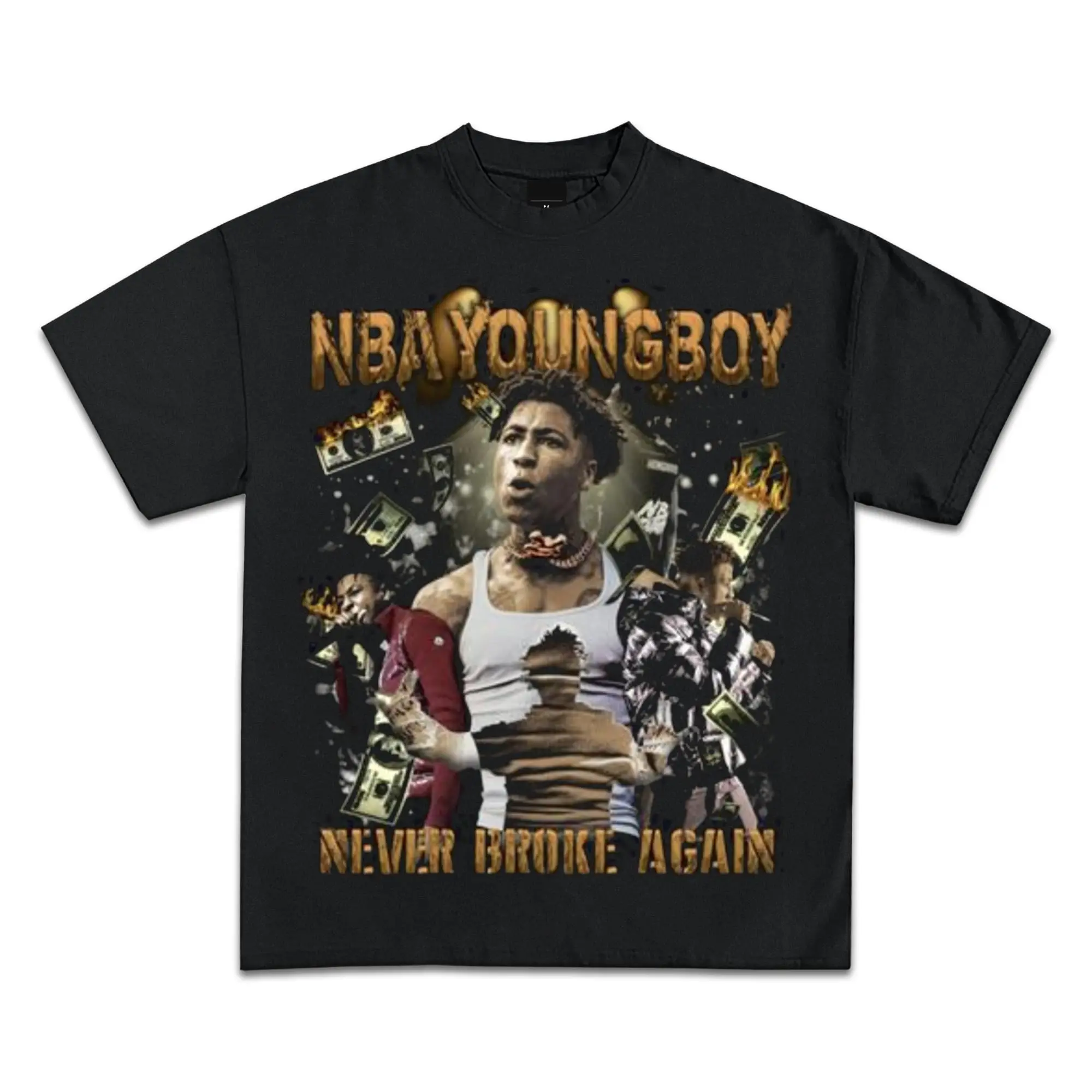 تي شيرت Youngboy Vintage Never Broke Again تي شيرت جرافيك عالي الجودة قمصان MASA ثقيلة الوزن للرجال ملابس الشارع الشهير Harajuku Y2K #1