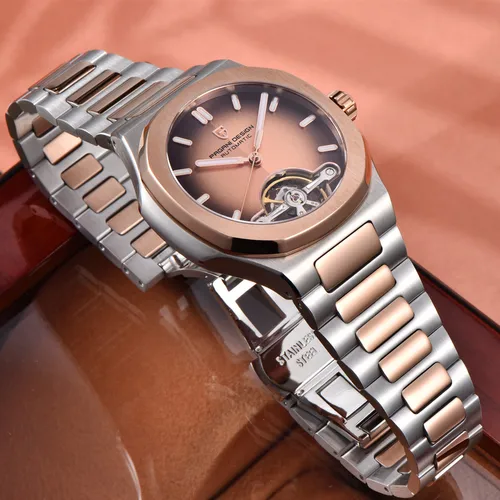 Imagen 2 del producto PAGANI DEISGN nuevo Tourbillon reloj mecánico automático para hombres reloj luminoso resistente al agua de zafiro reloj de lujo totalmente de acero con caja