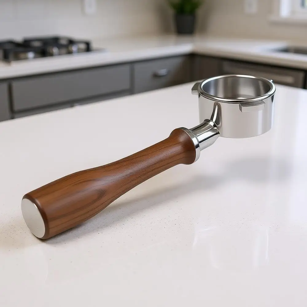 

54-мм нижний портафильтр из орехового дерева или шалфея для Barista Express, Pro, Touch, Bambino Plus, в комплекте с 3-уровневым портафильтром Naked и съемным диспенсером для кофейных гранул