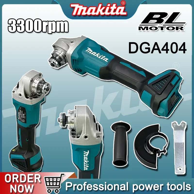 Makita DGA404 125mm/100mm Brushless Lithium Electric Angle Grinder Rechargeable Cutting Machine High Power Polishing Machine