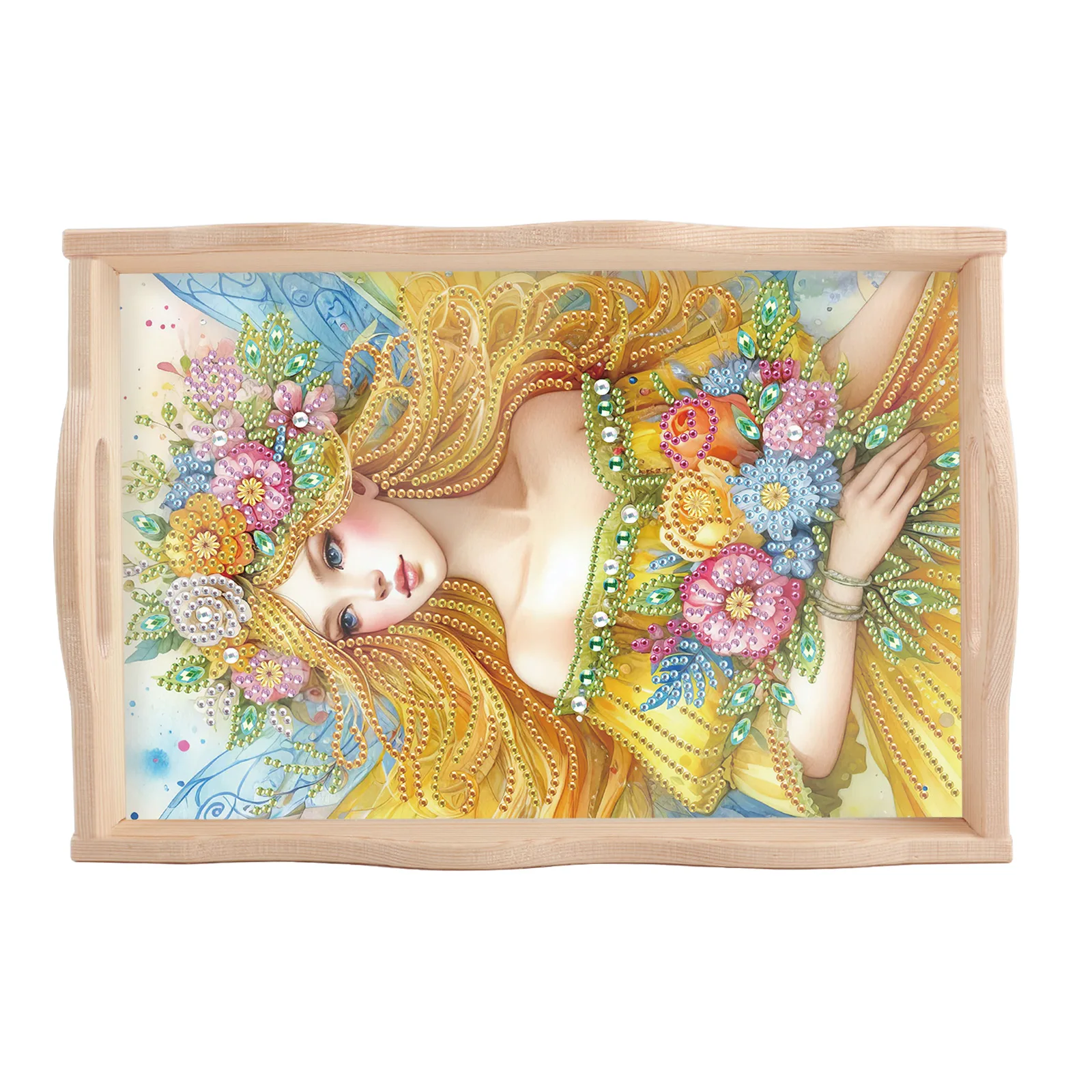 

Cartoon Fairy-themed Diamond Painting Sticker DIY Wooden Dinner Fruit Plat Souvenirs Gift Decorative Figurine